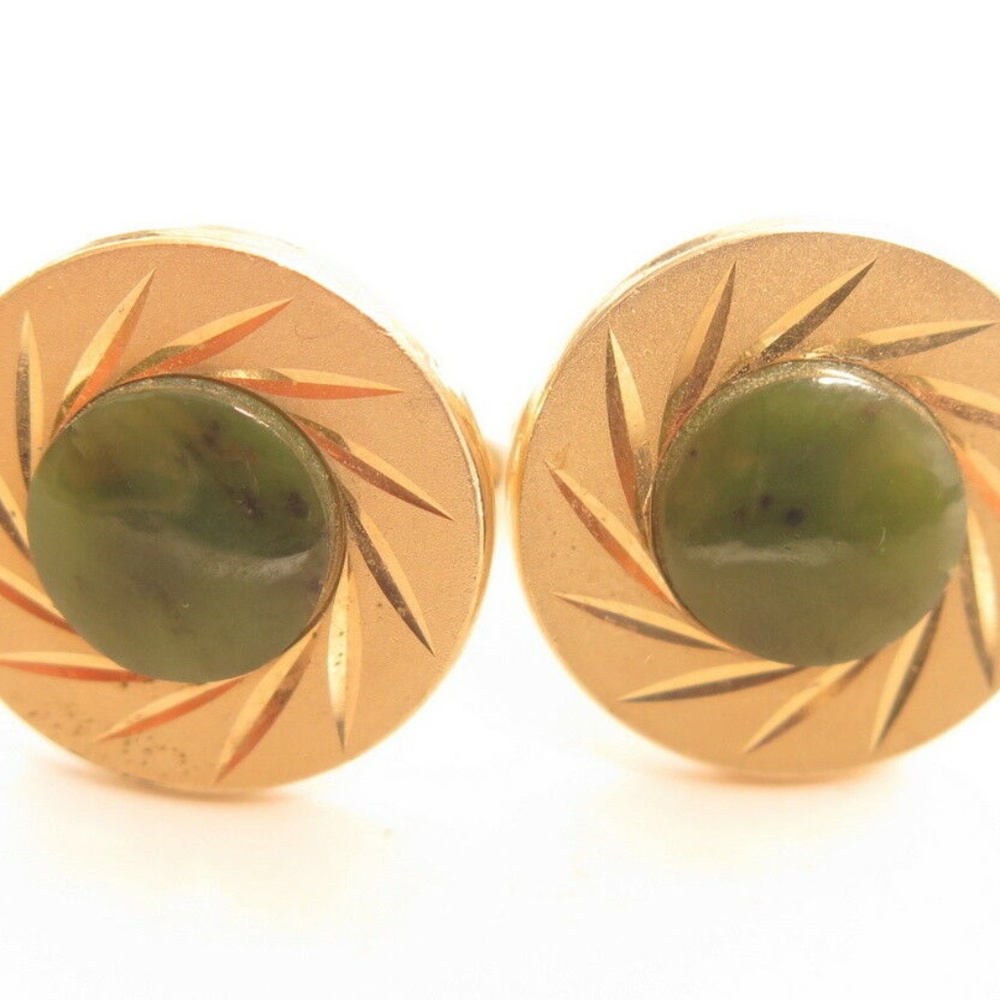 Vintage Swank Gemstone Gold Plated Cufflinks